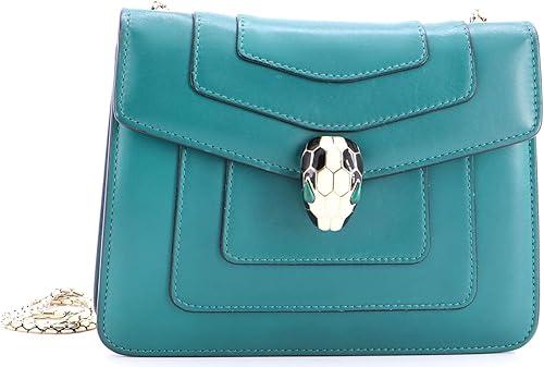 Pre-Loved Serpenti Forever Square Shoulder Bag Leather Small, Green