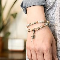 Vista 7 de Ohtomber Cordón elástico para pulsera, 2 rollos de cuerda elástica de arcoíris de 0.039 pulgadas para hacer pulseras, hilo para cuentas de arcilla