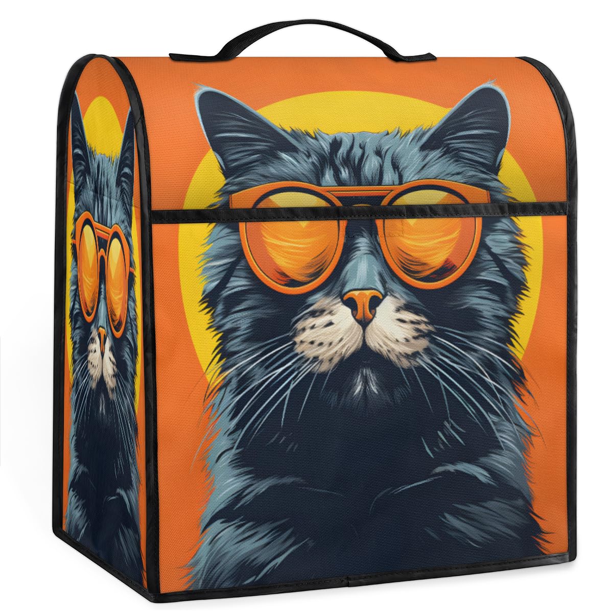 Coffee Maker Cover Cute Interesting Cat Kitchen Appliance Covers Small Appliance Covers Blender Cover Juicer Cover Dust Covers for Kitchen Appliances with Top Handle and Pockets,Washable,B225