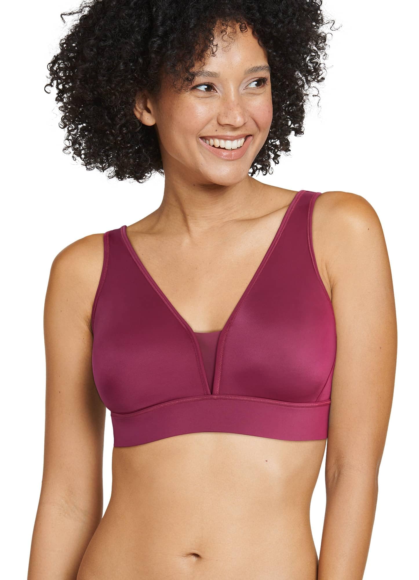 JockeyWomen's Bra Forever Fit V-Neck Unlined Bra, Soft Rose, M