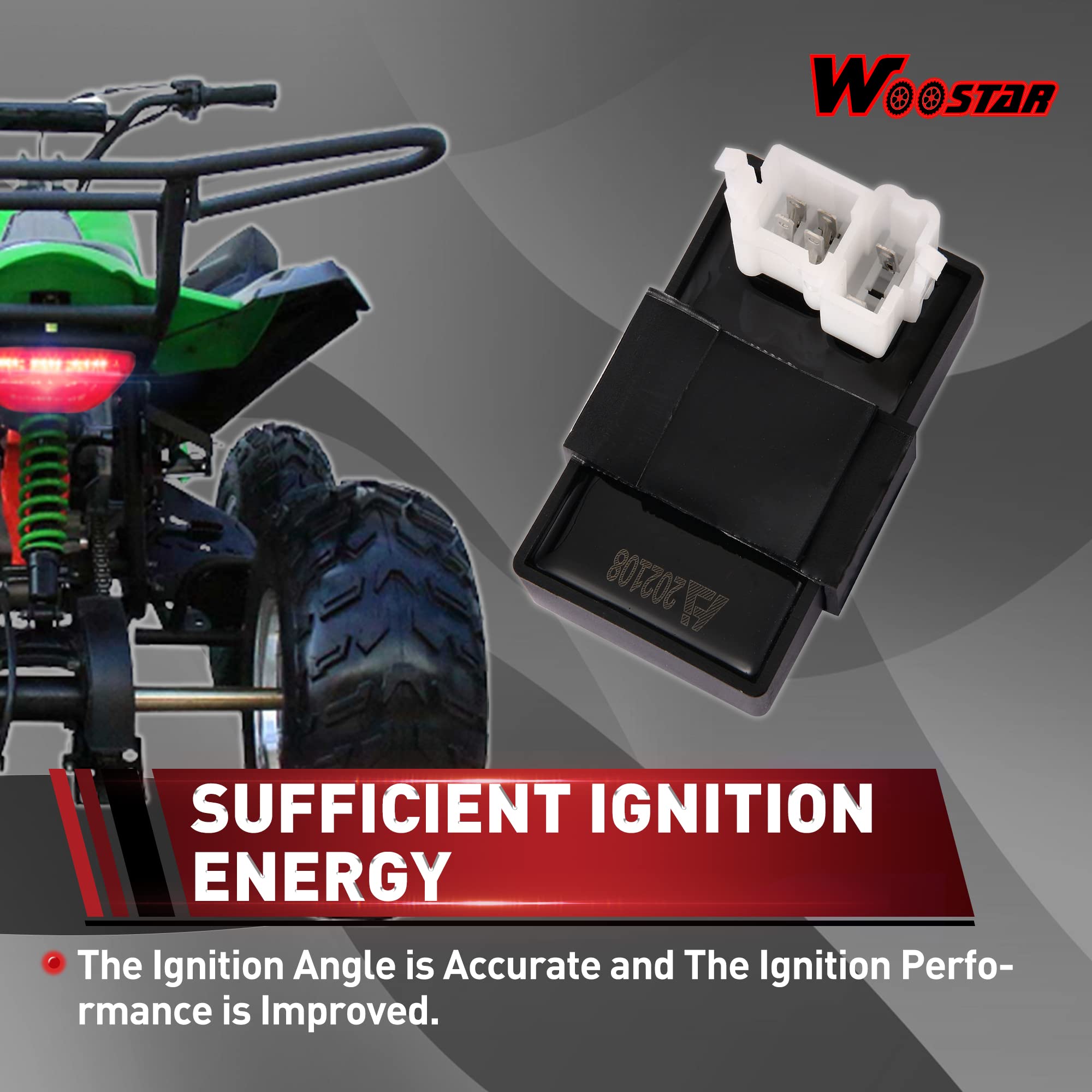 WOOSTAR Zündspule Mit 5K Ohm Widerstand - Ersatz Für CG 125ccm Bis 250ccm Moped, ATV, Quad & Pitbike