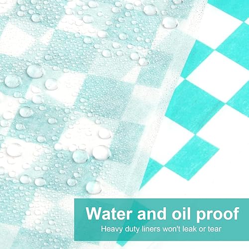 Miniatura 13 de 480 hojas de papel de delicatessen, paquete variado de 12 x 12 pulgadas, papel encerado a cuadros, forros para cestas de alimentos para envolver 480