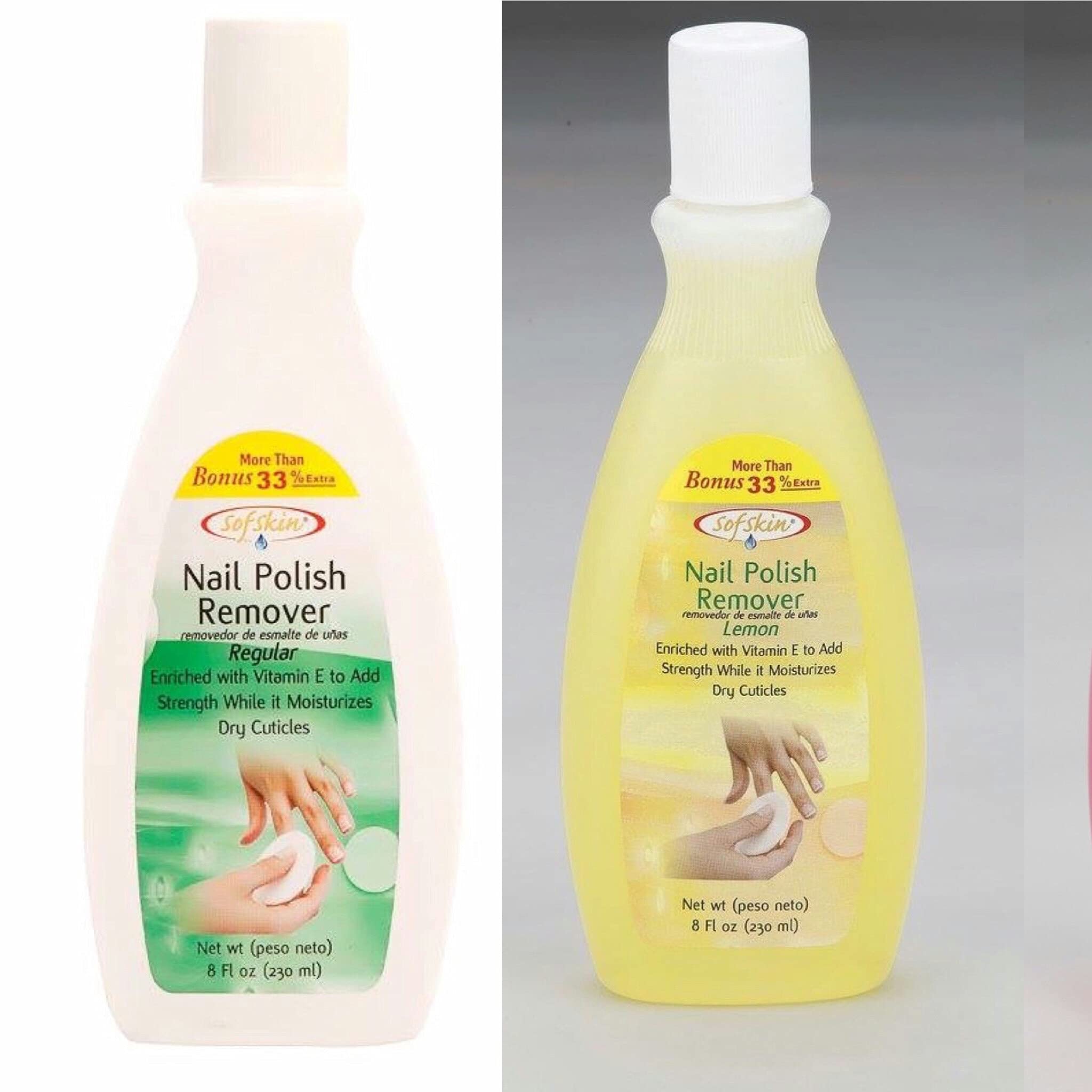 (USA Brand) Acetone Nail Polish Remover & Cuticles Moisturizer Combo (Regular & Lemon) each 230 ml = 460 ml-image-6