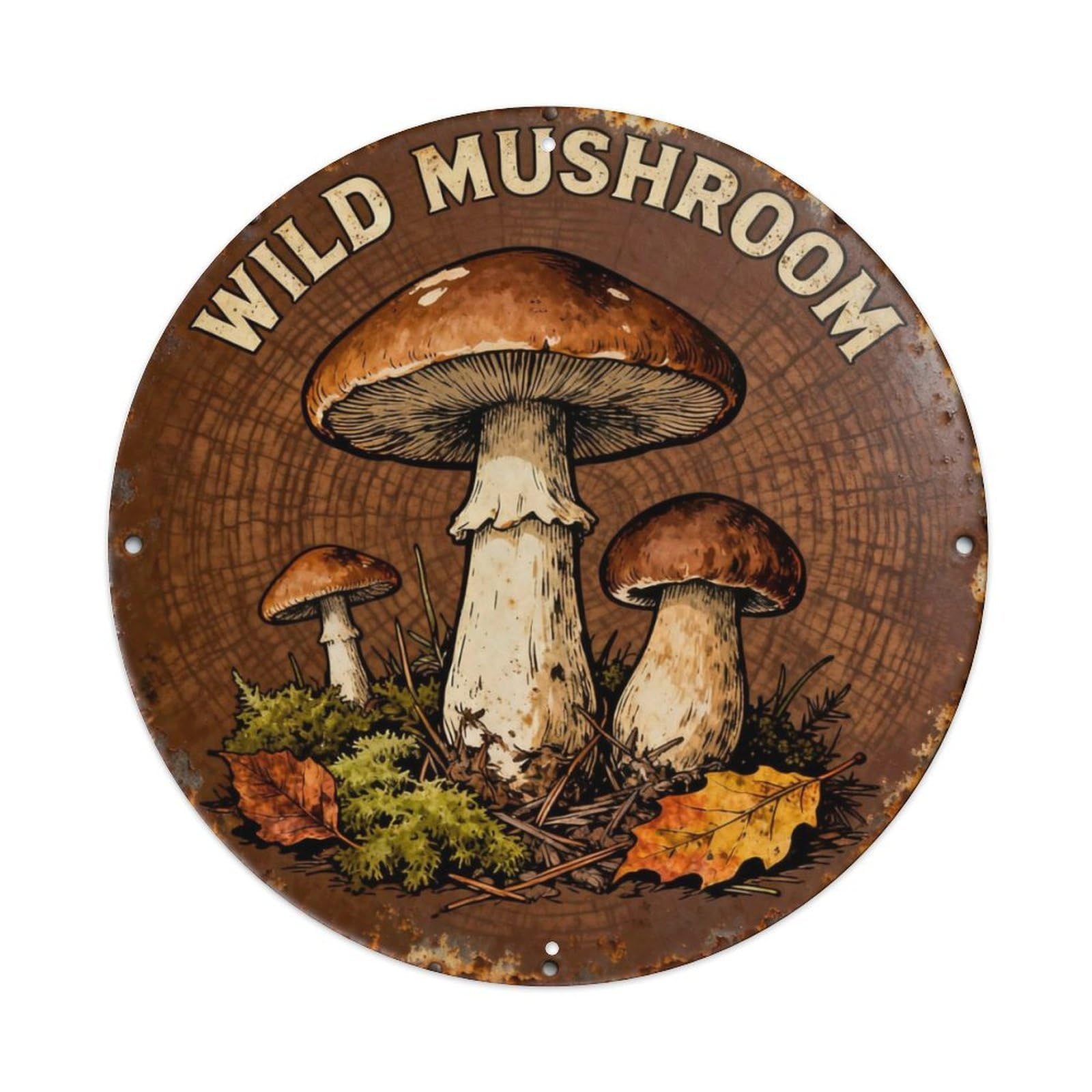 WILD MUSHROOM Metal Tin Sign Plaque