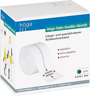Höga Pharm - Vendaje para manguera, elástico, largo y elástico, 5,5 cm x 10 m, elástico, transpirable, sin látex, 1 unidad, color verde