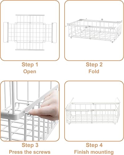 Vista 8 de UMDONX Paquete de 4 cubos organizadores expandibles para congelador, cubos organizadores grandes apilables de 11.4 pulgadas, se expanden a 17.9