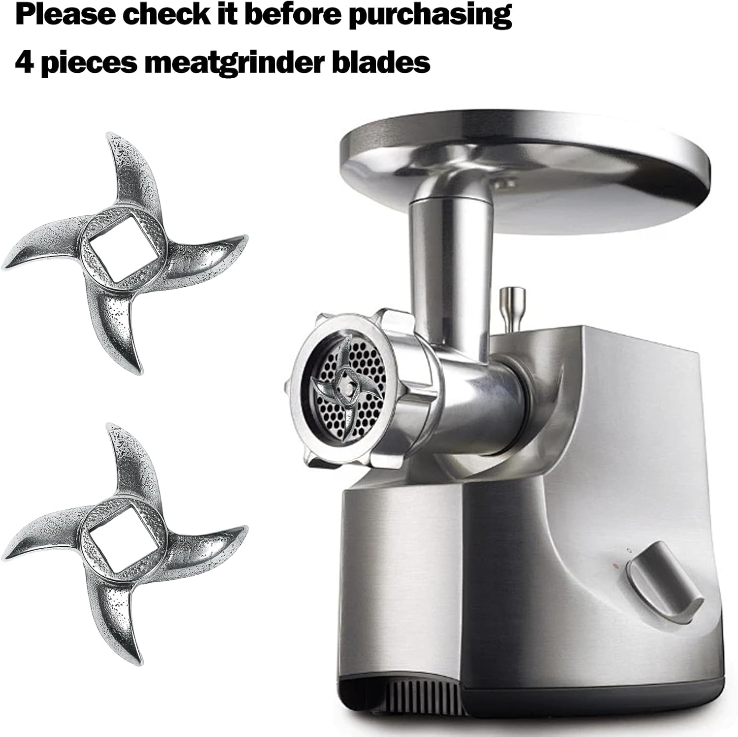 2PCS #12 Meat Grinder Blade - Meat Grinder Blades Replacement for Grinders，Stainless Steel Knife Cutter Meat Grinders Accessories