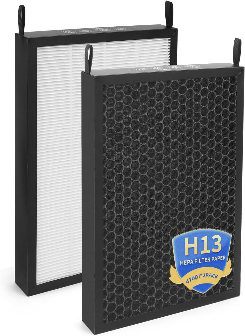 2 Pack Replacement Filter Compatible with NUWAVE OxyPure 47001, 47002, 47003, 47004, 47005, and 47006 Air Purifier,H13 True HEPA and Activated Carbon