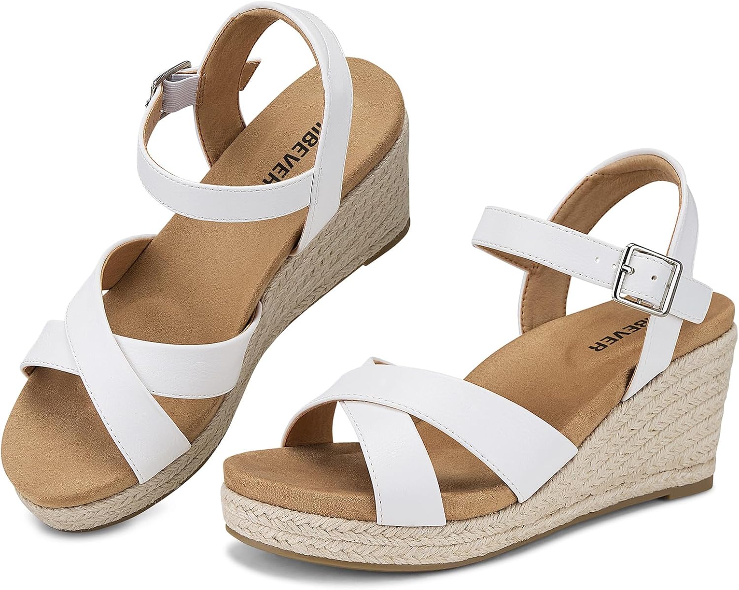 SHIBEVER Dressy Wedge Sandals for Women: Espadrille Summer Casual Platform Arch Support Comfortable Walking Wedges Womens Sandal Outdoor Shoes - Image 6