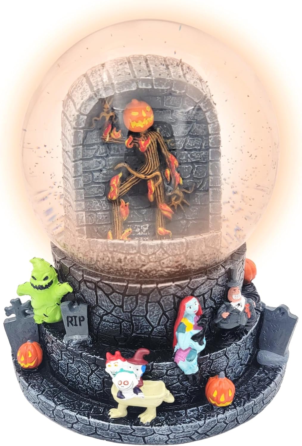 Spirit Halloween The Nightmare Before Christmas Light-Up Jack Skellington Pumpkin King Snow Globe | Officially Licensed | NBC | Home décor