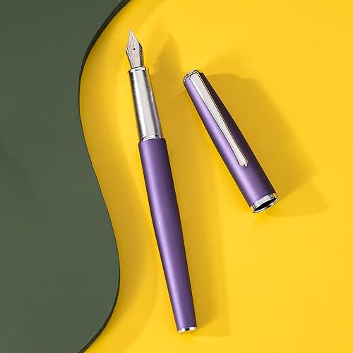 Vista 89 de HongDian 920 - Pluma estilográfica de metal negro, chapado en oro rosa, punta extrafina, pluma de escritura suave, bolígrafo clásico con convertidor