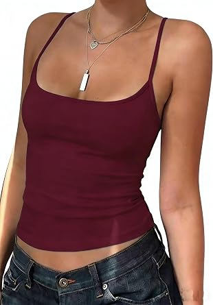 Womens Camisole Tank Tops Sleeveless Adjustable Spaghetti Strap Tank Top for Women Sports Going Out