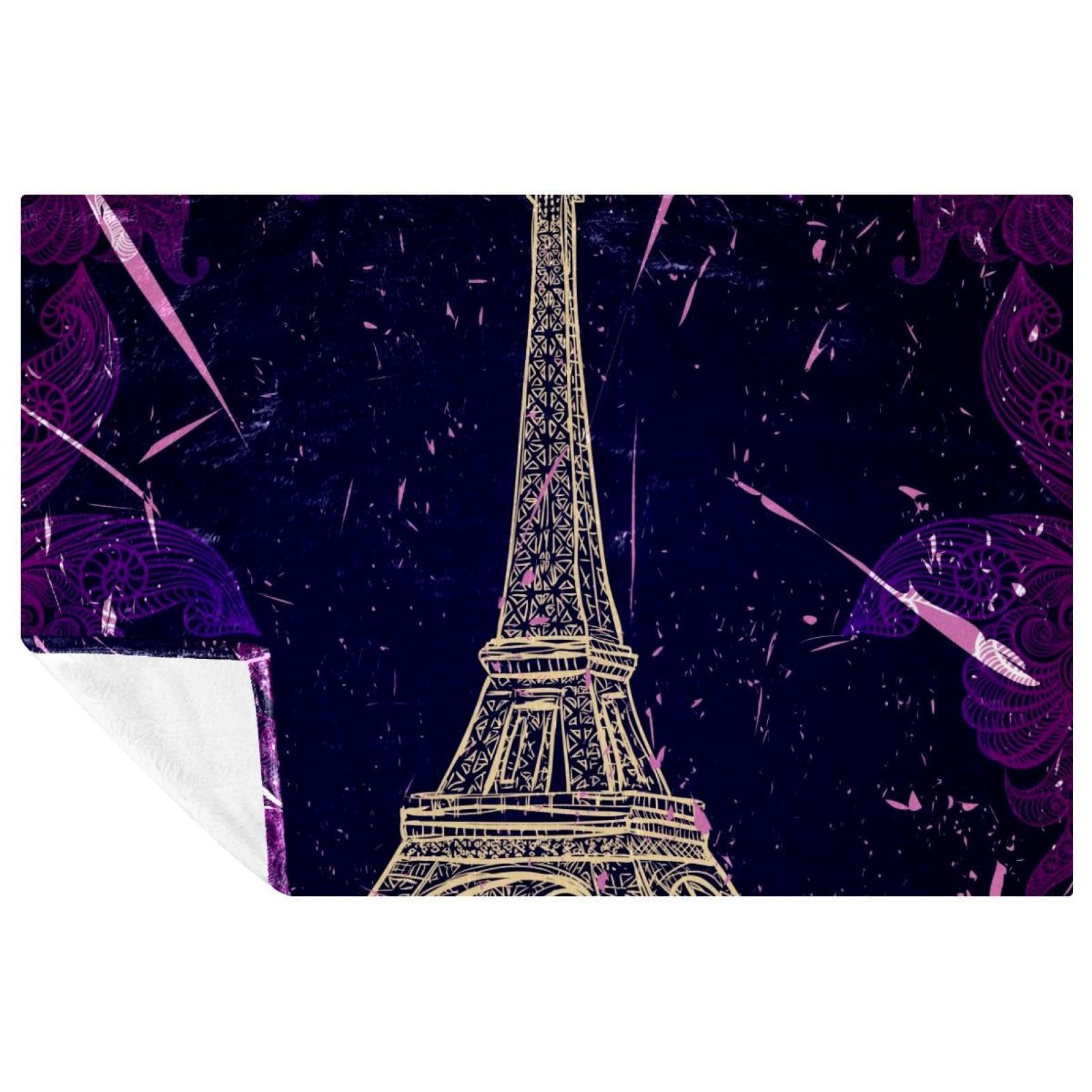 Poster tour Eiffel chaud et doux 150x100 cm pour lit et canape cosy