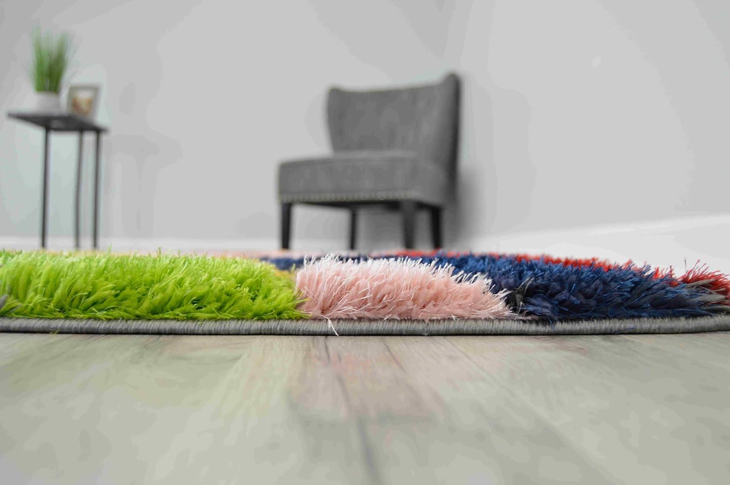 Modern Shaggy Rug Hand Carved Thick Soft Geometric Abstract Carpet Vibrant Colors for Living Room Bedroom Office Design 6994 (Multi, 7'8"x10'8")