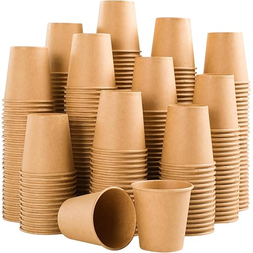 Clawsoff 300 Pack 3 oz Paper Cups Disposable Kraft Small Bathroom Cups