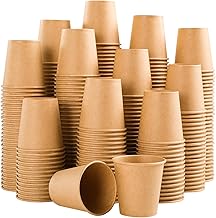 300 Pack 3 oz Paper Cups, Disposable Kraft Small Bathroom Cups 3 Ounce, Hot/Cold Beverage Cups for Home, Kitchen, Party