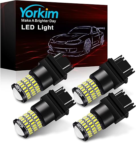 Miniatura 17 de Yorkim Bombilla LED ultra brillante 7440 roja T20 7441 7443 7444 W21W para luz de marcha atrás de respaldo, luz de ruptura, luz trasera, luz de Rojo