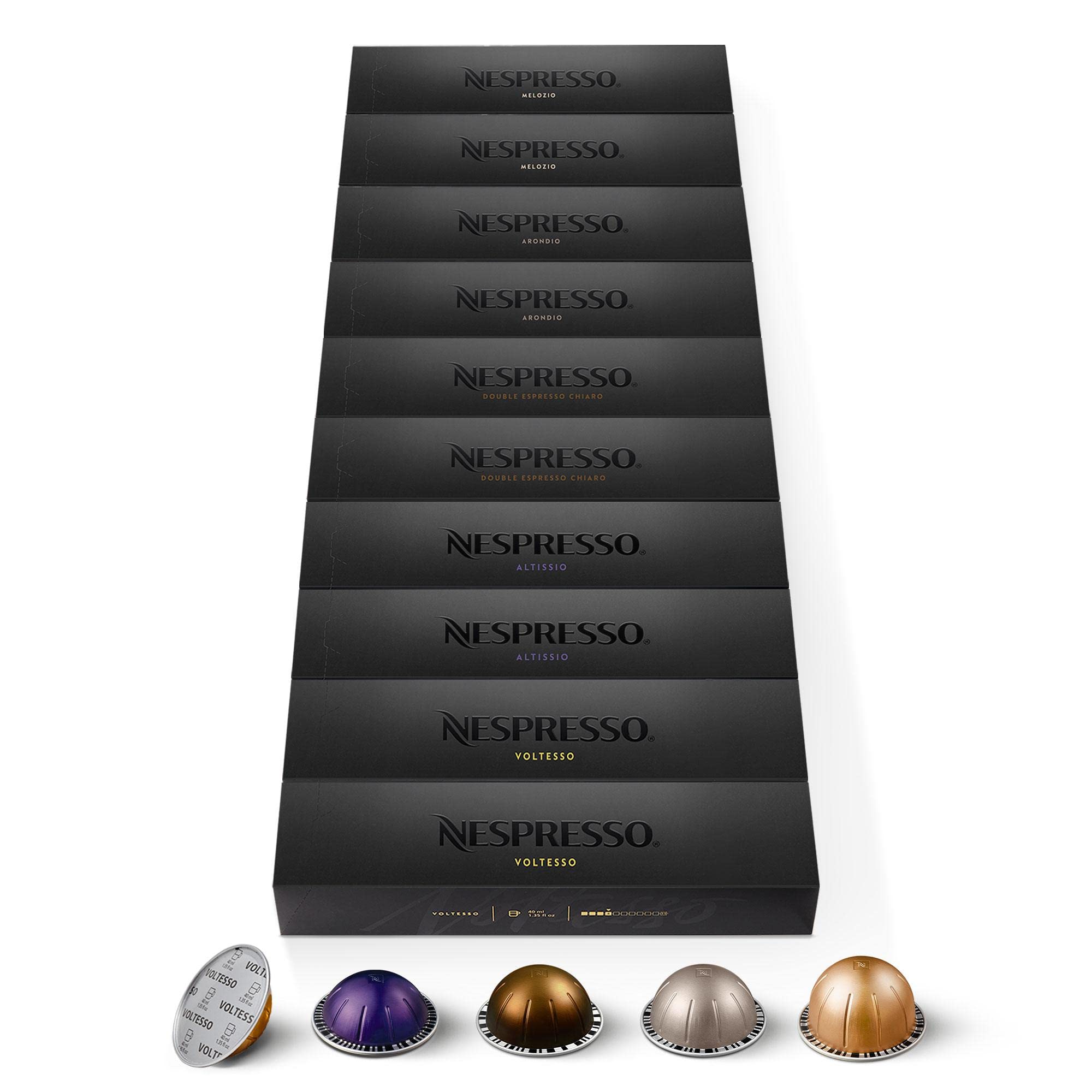 Nespresso Vertuo - Assortiment Top Sélection - 100 Capsules Café | Compatible avec machines Nespresso Vertuo - Assortiment de 100 dosettes aux intensités variées pour vos pauses café