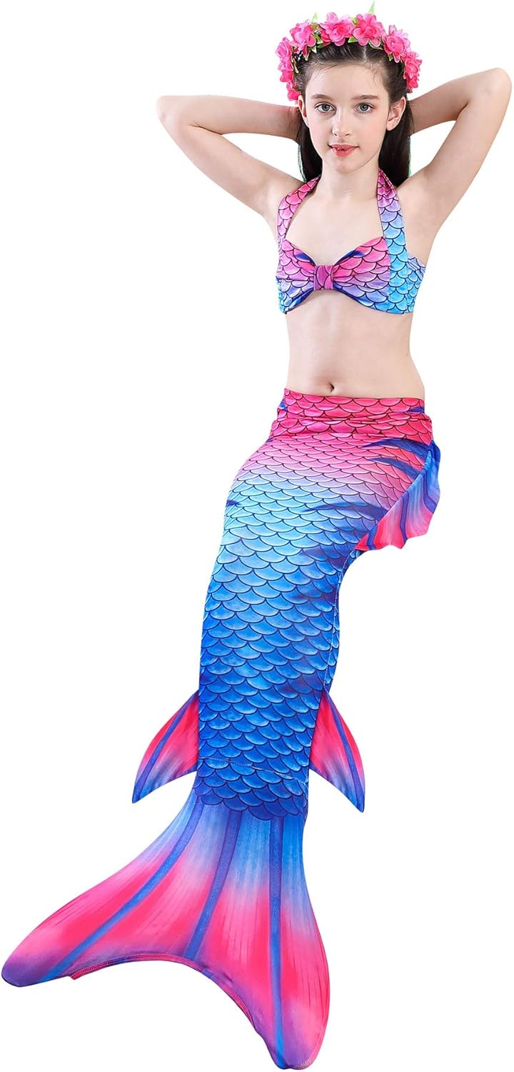 Miniatura 3 de Niñas Cola de sirena Natación Traje de baño Natación Ropa de playa Niños Sirena Traje de baño Halloween Cosplay Trajes