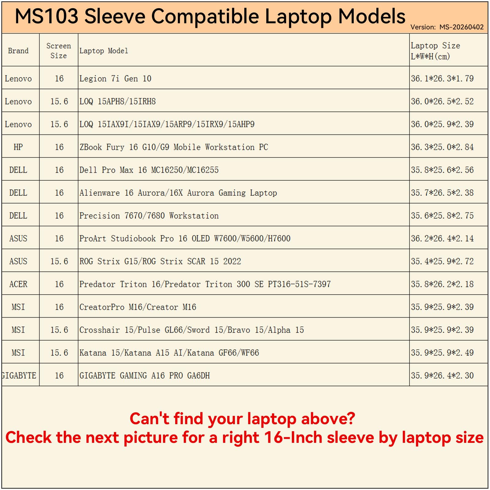 Smatree MS103 Protección rígida 15,6 Pulgadas Funda para portátil Compatible con Lenovo LOQ, HP ZBook Fury 16, Alienware 16X/16, DELL Pro MAX 16, ASUS ProArt/ROG Strix, para Acer MSI Katana Crosshair