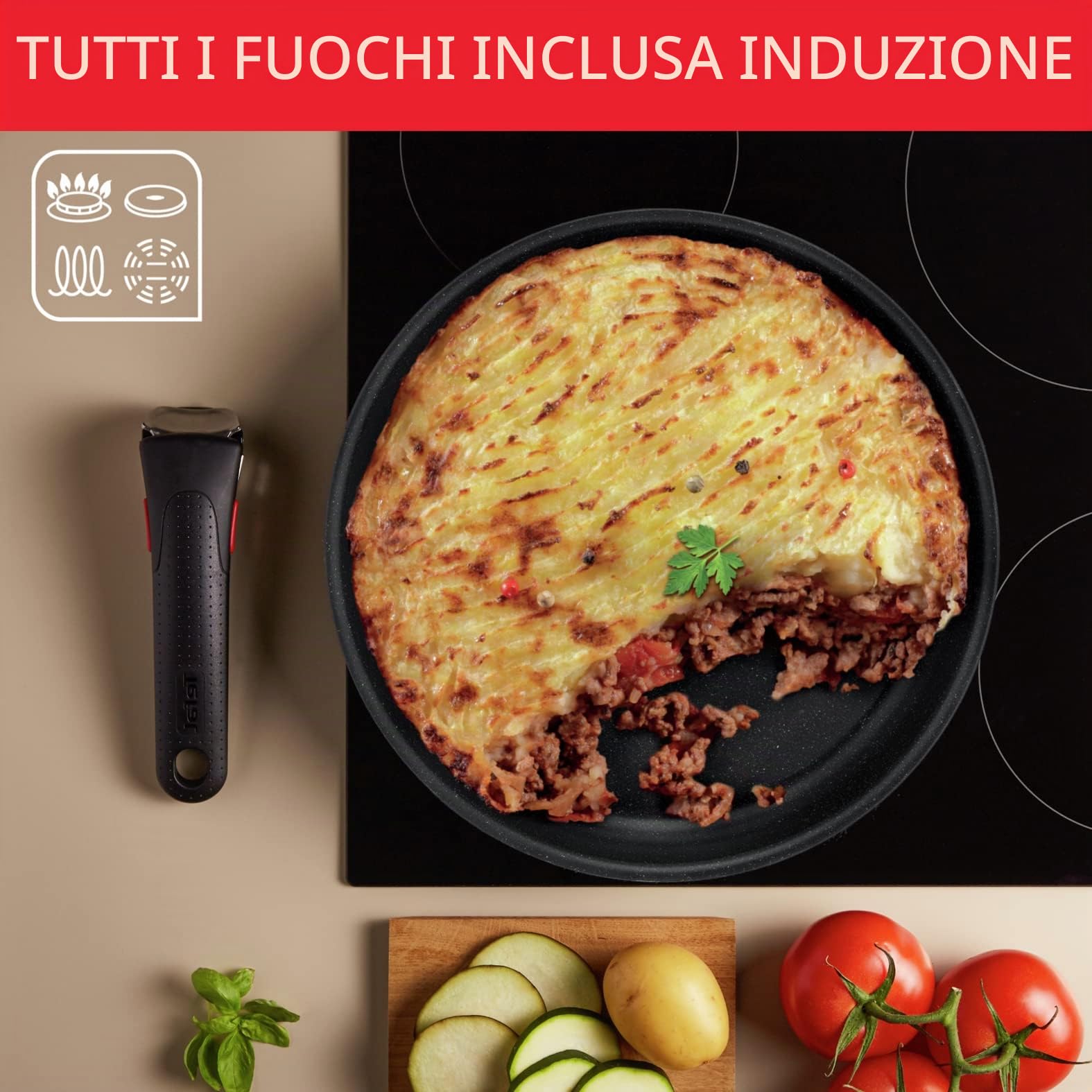 Tefal Ingenio - Set di pentole a induzione, Rivestimento Antiaderente, impilabile, Risparmio di Spazio, indicatore di Temperatura, Cottura Sana, Made in Francia, Black Stone L3998702