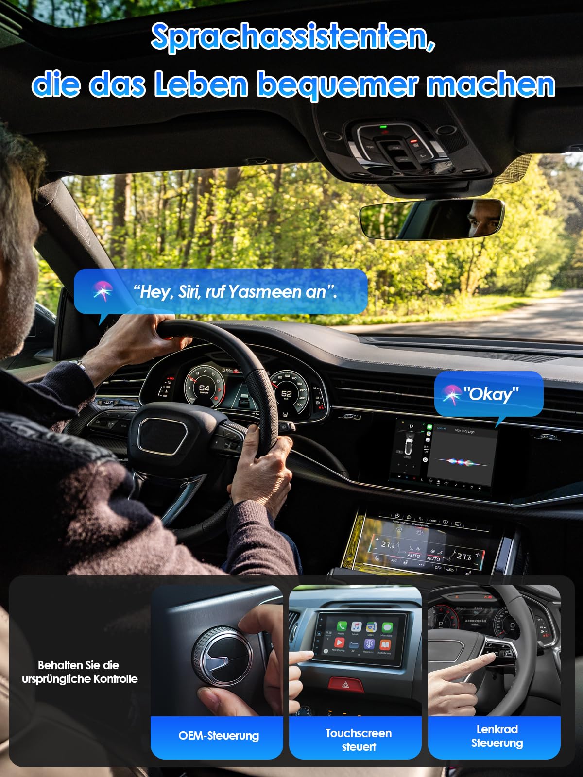 Adapter bezprzewodowy 2 w 1 do CarPlay/Android Auto, PARPAT konwersja z przewodowego na bezprzewodowy z USB/Type-C, stabilne połączenie i brak opóźnień, kompatybilny z iPhone/Android