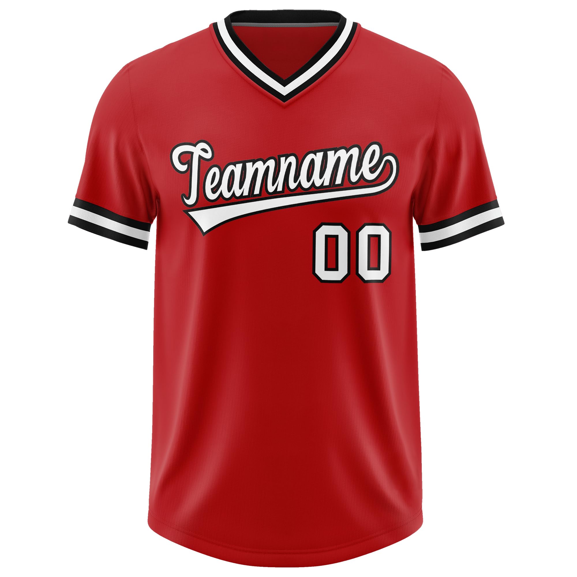 Custom V-Neck Baseball Jersey Pullover Shirt Personalized Name Number Logo Hip Hop Uniform for Men Women Youth