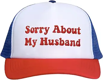 Funny Trucker Hats Snapback Hat for Women Sorry About My Husband Gag Gifts Funny Hats Baseball Cap