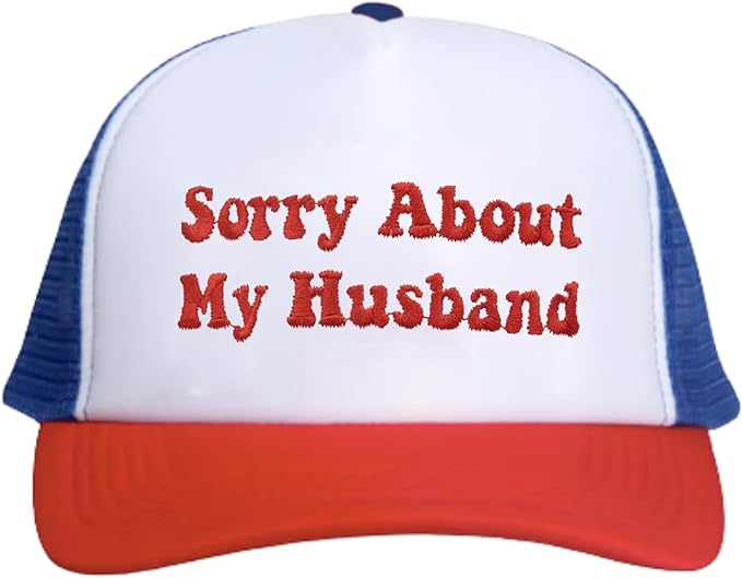 Funny Trucker Hats Snapback Hat for Women Sorry About My Husband Gag Gifts Funny Hats Baseball Cap