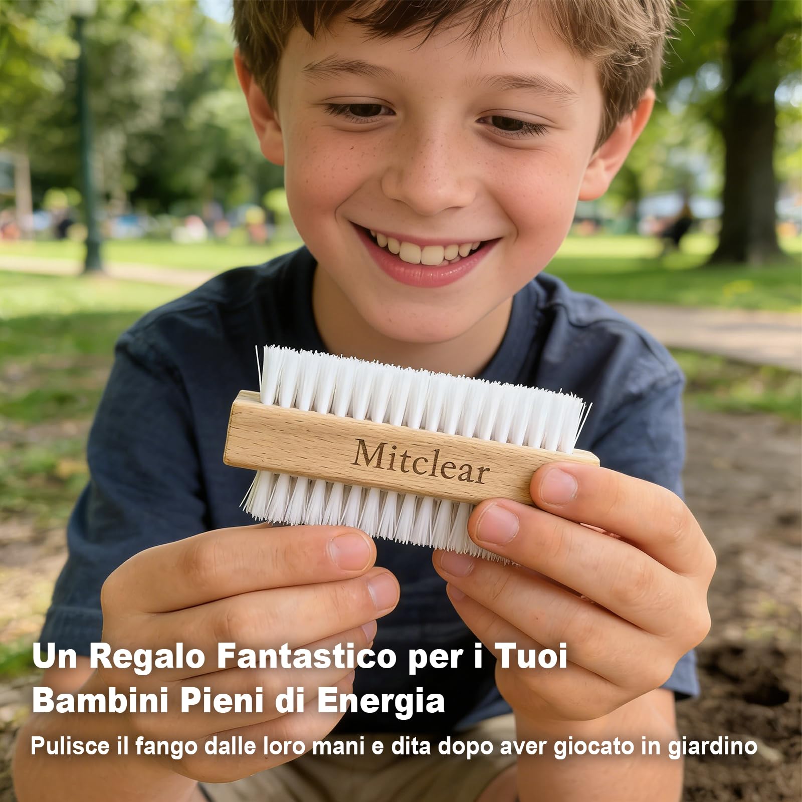 Mitclear Spazzola per Unghie in Legno, Spazzolino per la Pulizia delle Unghie con Setole in Plastica Dura, Spazzoline a Doppia Faccia per la Pulizia di Unghie, Mani, Piedi(3 Set)