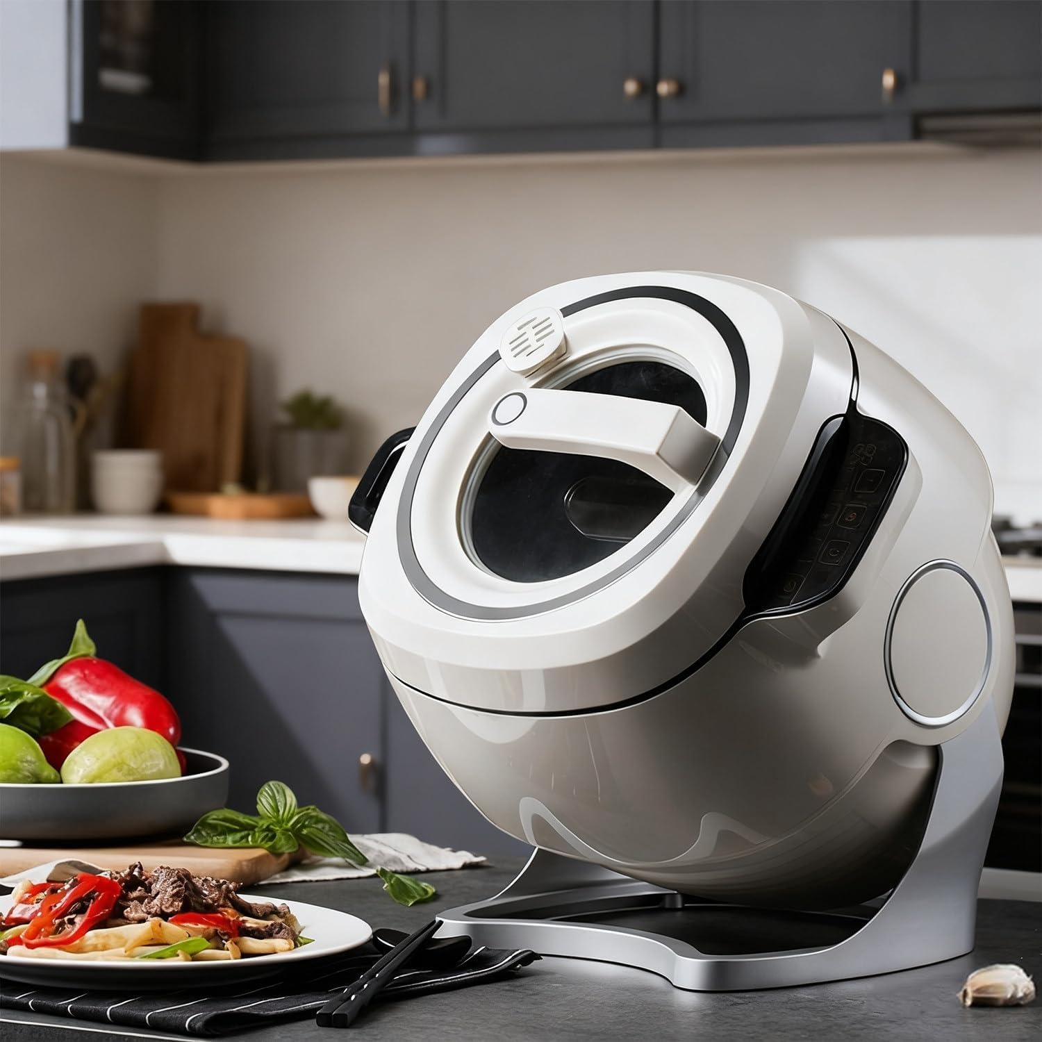 2000w Automatic Cooking Pot, Kitchen Stir Machine, 3-Level Power Adjustment,