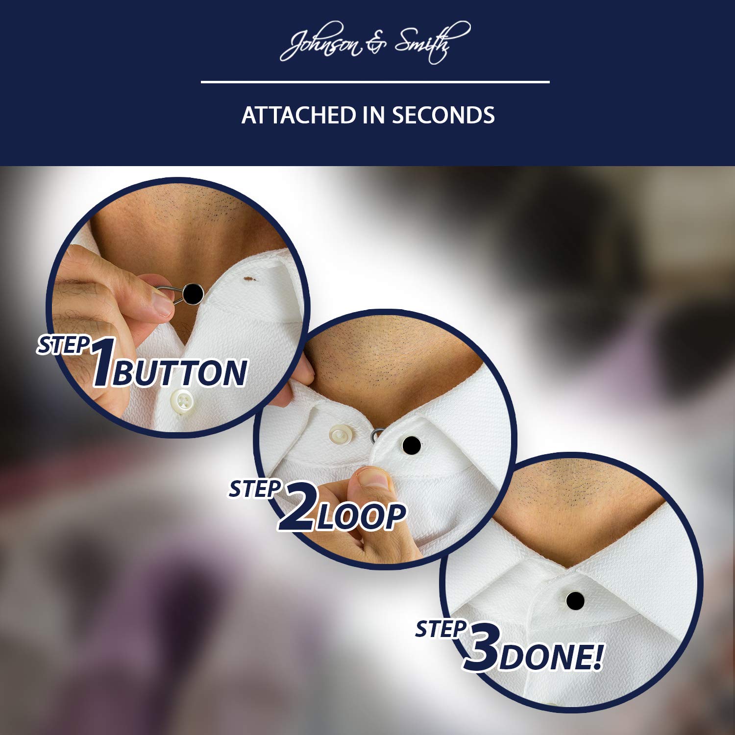 Collar Extenders For Mens Shirts C2 Elastic Shirt Collar Extenders - 5 Pack Neck Button Expander - Non-Metal Button Extender Dress Shirt - 3 Sizes Metal Collar Stays - Foto 9