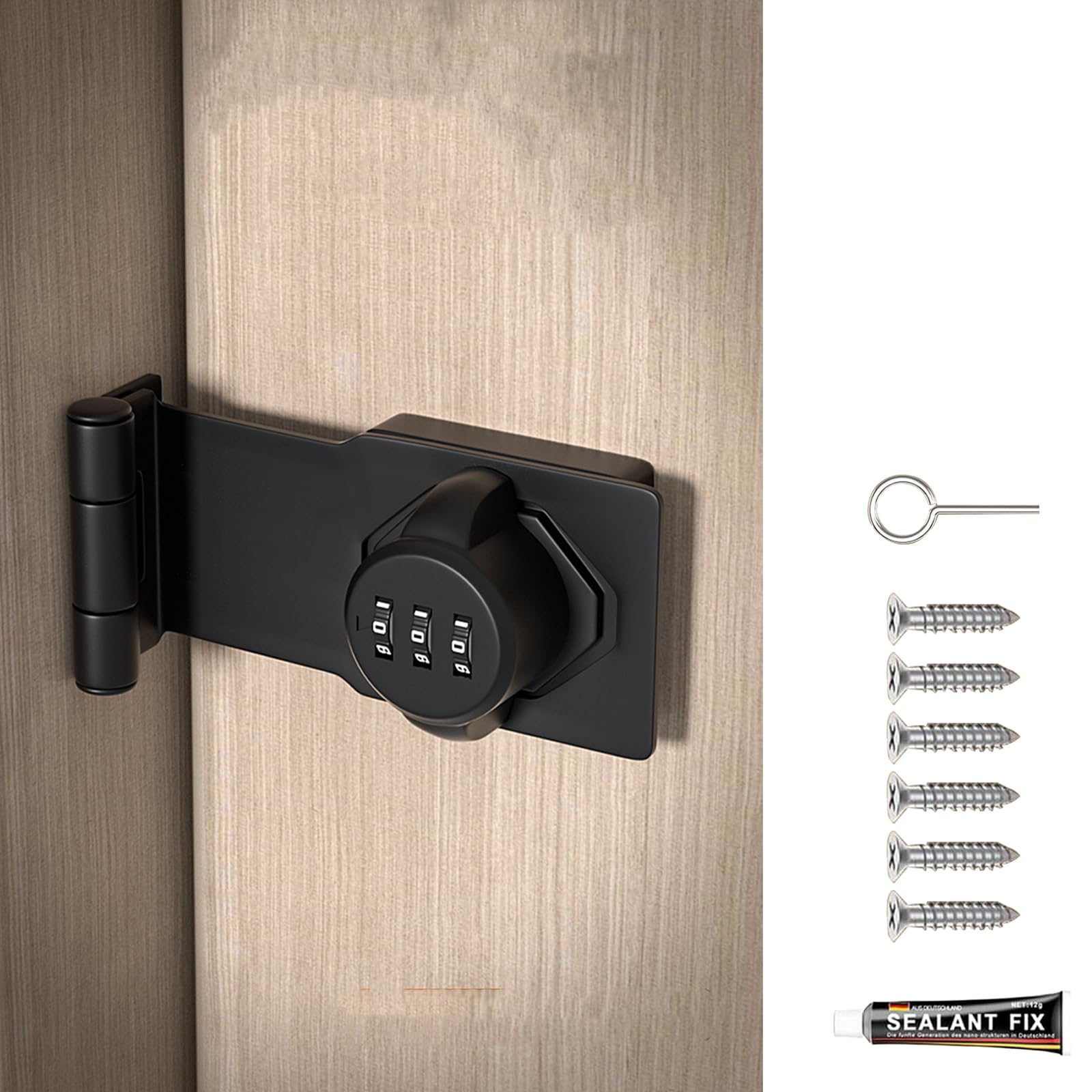 Serratura con password per armadietto, serratura a 90 gradi, serratura a combinazione per armadietti, serrature con viti e colla, serratura senza chiave per camere da letto, esterni, giardino, bagno,