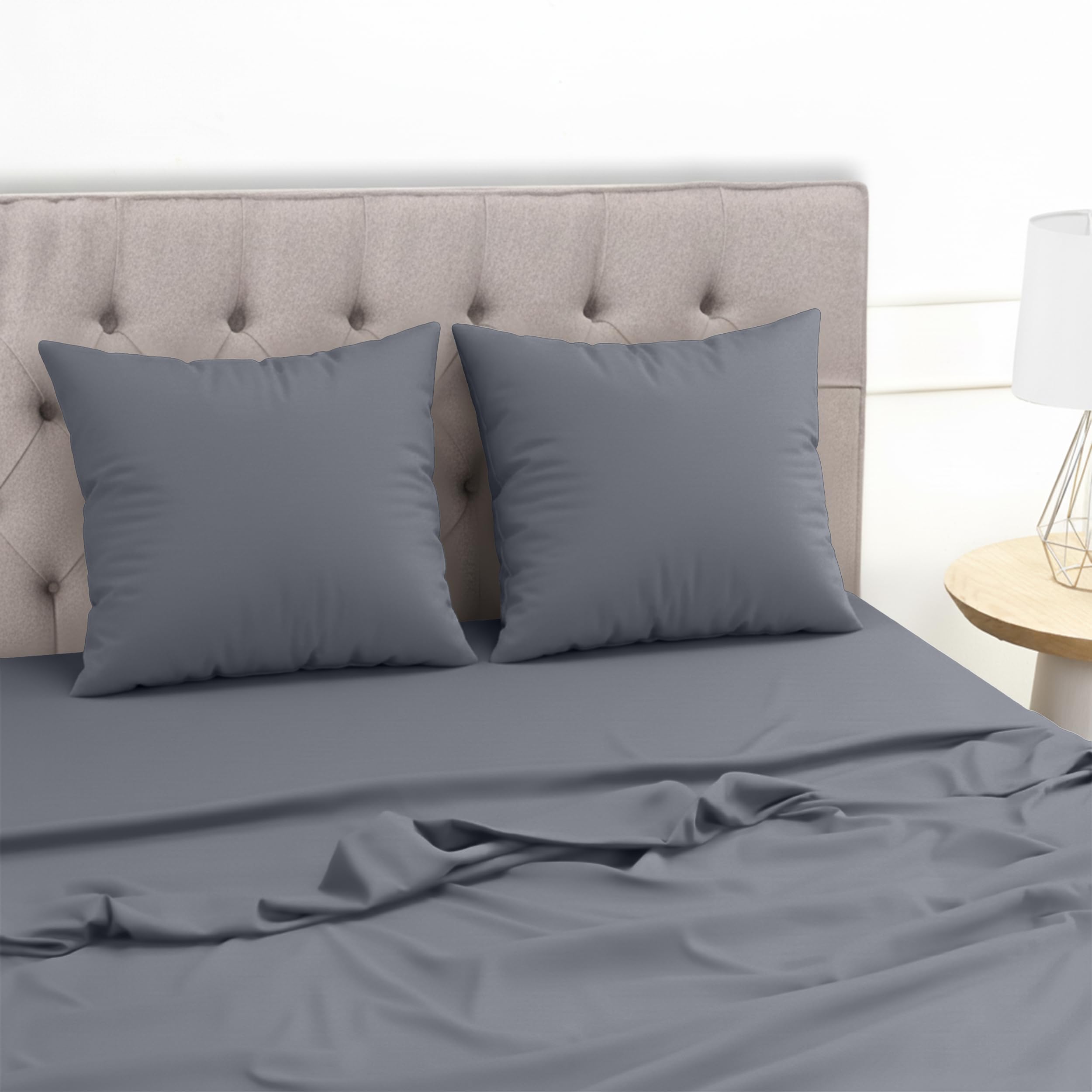 Utopia Bedding Juego de Sabanas 4 Piezas 135x190 - Poliéster Microfibra Cepillada - Oeko-Tex Certificado - Sábana Bajera, Sábana Plana y 2 Fundas de Almohada 50x75 (Cama 135, Gris) — view 25