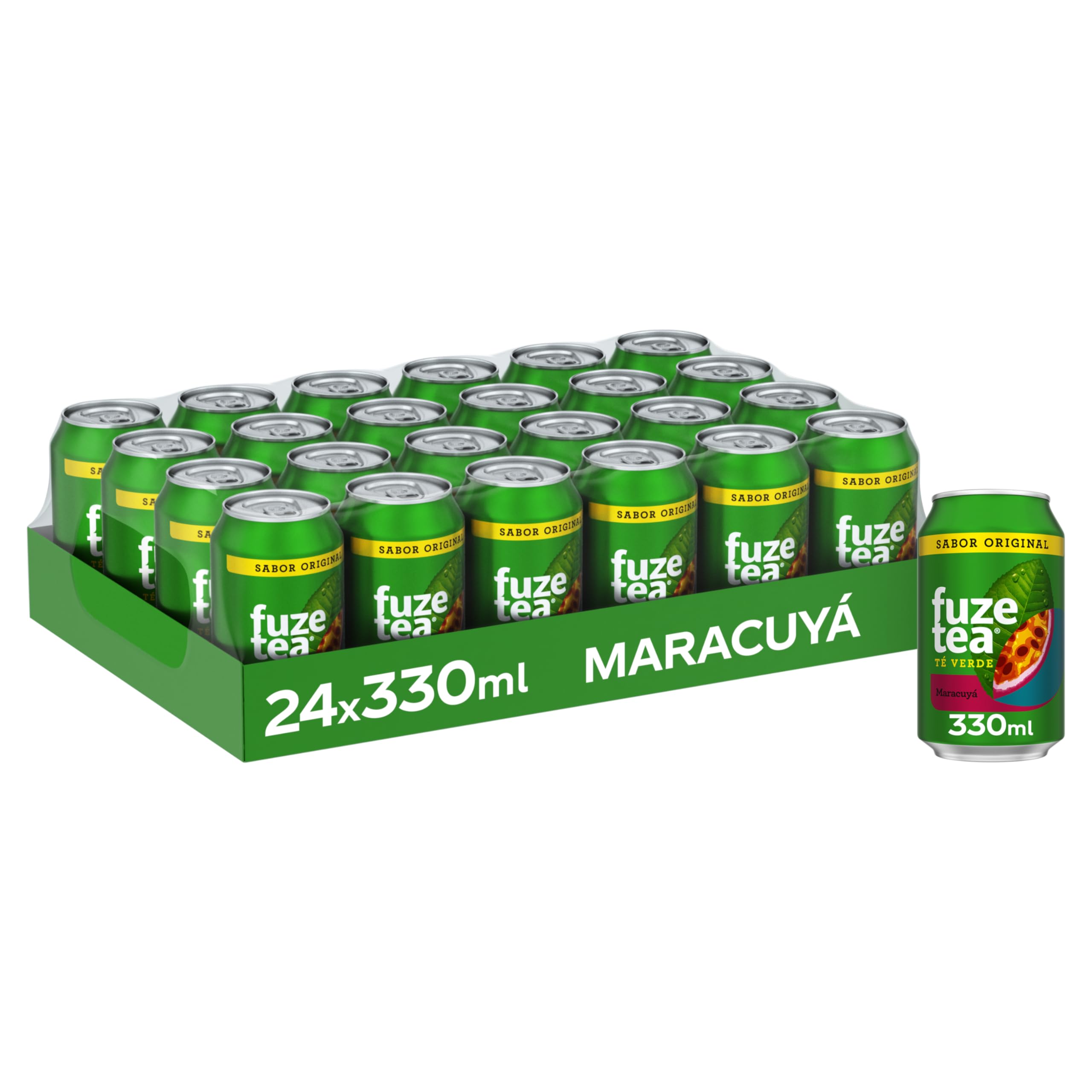 Fuze Tea Maracuyá Refresco de Té Verde Latas 330 ml Pack 24
