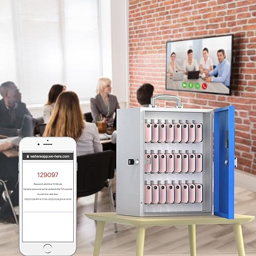 Miniatura 2 de WeHere 36 ranuras para teléfono celular con bloqueo inteligente, caja de almacenamiento portátil para teléfono para aula, escuela, teléfono de