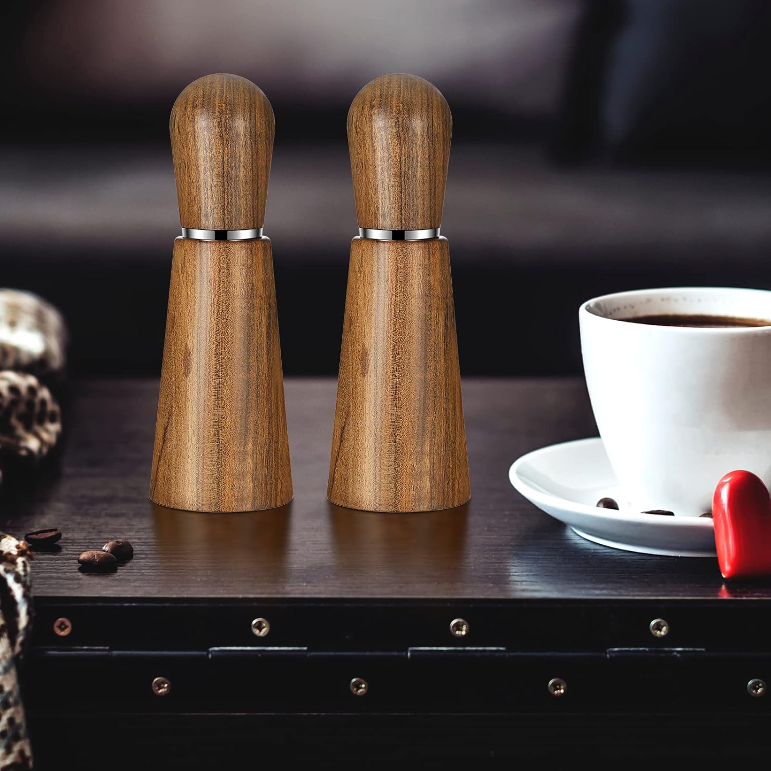 Espresso Distribution Tool Espresso Stirrer Espresso Hand Tampers Barista Stirring Tool Wood Coffee Distribution and Base Stand for Home Kitchen Dinning Room (Brown Rosewood): Home & Kitchen