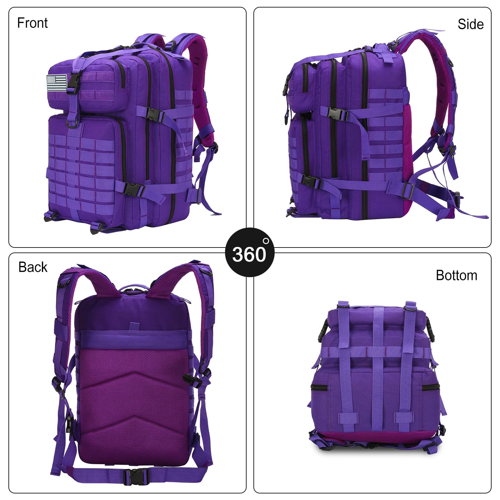 FANDARE 45L Zaino Tattico Militare Zaino da Trekking Zainetto Molle Pacchetto di Assalto Dell'esercito Grande Capacità 3 Giorni Zaino Borsa Zaino Multifunzione per Caccia Campeggio Escursionismo