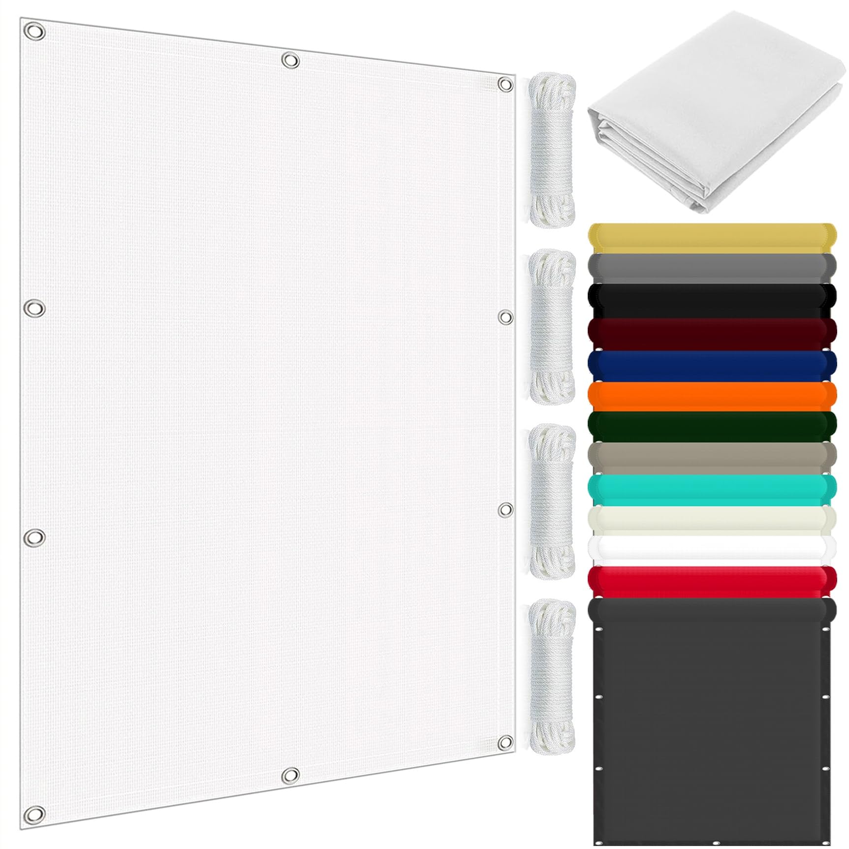 Żagiel Przeciwsłoneczny 220 x 520 cm 98% Odporności Na Promieniowanie Uv, Wiatroszczelność, Wodoodporność, Tkanina Przeciwsłoneczna, Osłona, Na Zewnątrz, Do Ogrodu, Biały