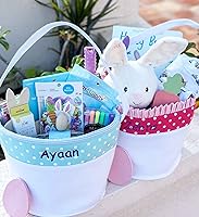 Vista 7 de Cesta de Pascua personalizada suave y ligera (rosa bebé)