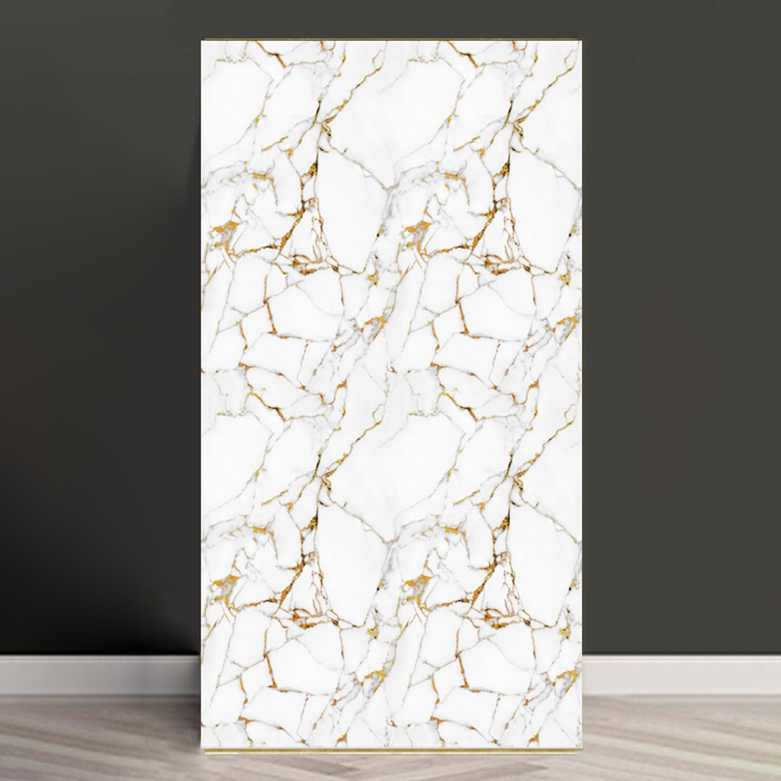 ByteRunning Marble Tiles,Waterproof Vinyls Self Adhesive Wall Tiles,Thicken Self Adhesive Wall Tiles Waterproof Backsplash,Glue Up Ceiling Panels,Easy Installation/Cutting,PVC Shower Walls Panels