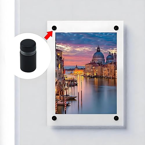 Miniatura 6 de Antrader Separador de vidrio, paquete de 12 tornillos de soporte de montaje en pared de clavos de acero inoxidable para anunciar el perno de