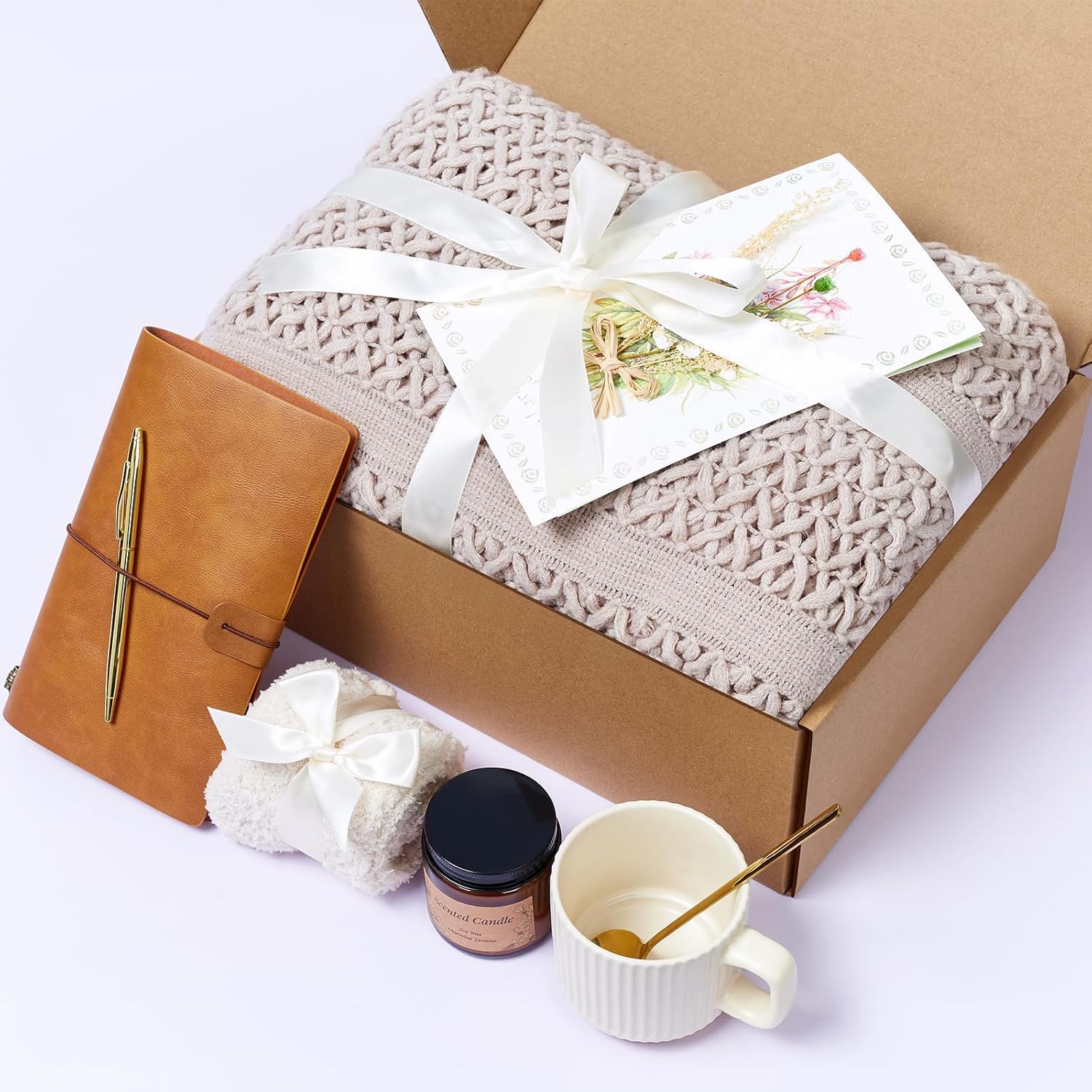 Self Care Gift Baskets for Women, Get Well Soon Gift Package, Thinking of You Sympathy Gift Baskets, Relaxing Care Package After Surgery, Sending Hugs Gifts Idea for Mom Her Friends Sister Coworker - Image 4