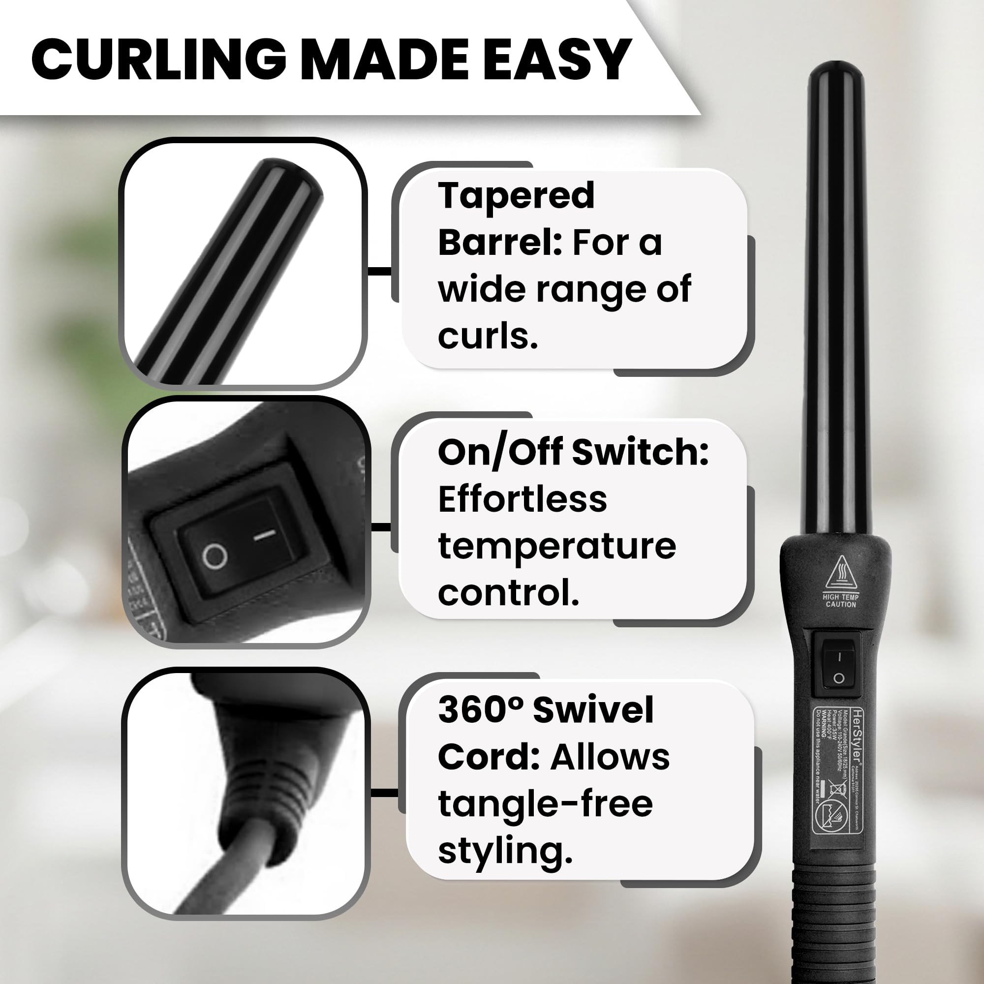 HerStyler Hair Wand Herstyler Baby Curls Wand | Virtail - Brand Authorized Seller main image 4