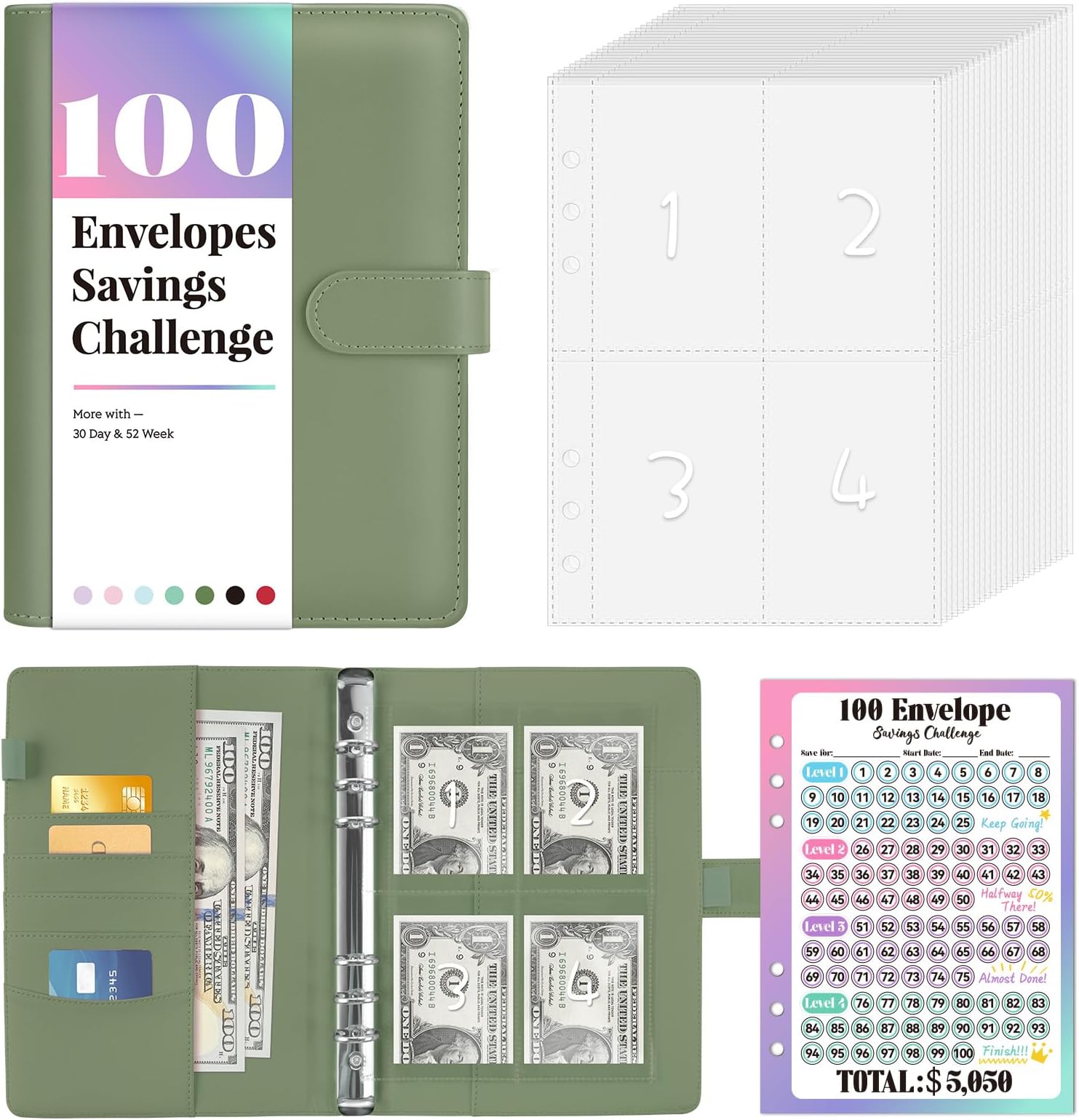 Sooez 100 Envelopes Money Saving Challenge, Savings