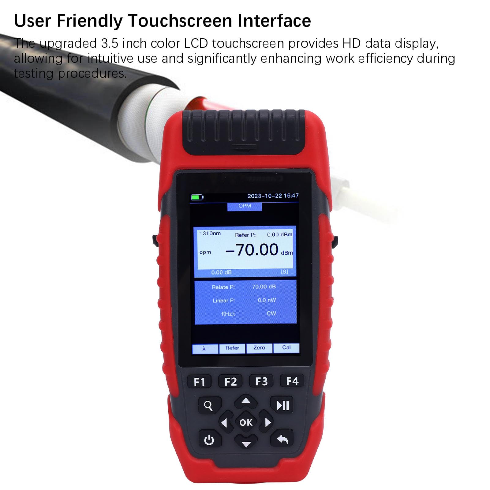 Tester OTDR, Tester Multifunzionale in Fibra Ottica con Lunghezze D'onda di 1310 Nm/1550 Nm, Intervallo di 64 Km, Touchscreen, Misuratore di Alimentazione, VFL, Tracciamento del