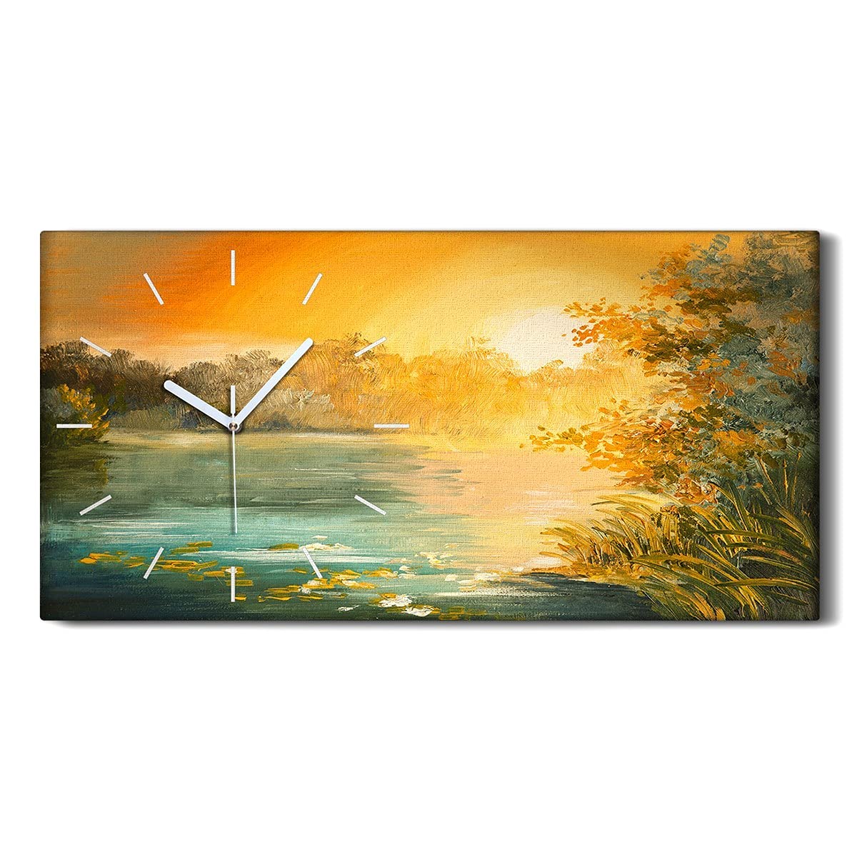 Horloge sur toile silencieuse pour chambre et déco salon nature