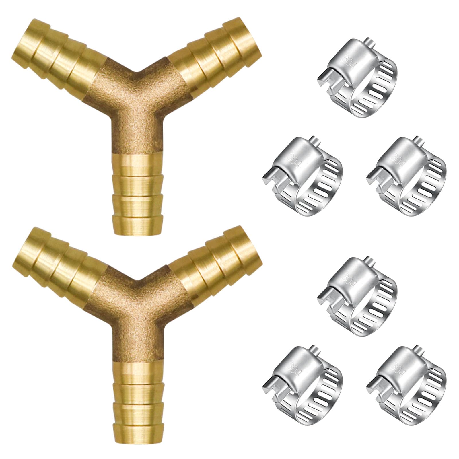 Snapklik.com : 3/8” Hose Barb Fitting Y Shaped 3 Way Union, Brass ...