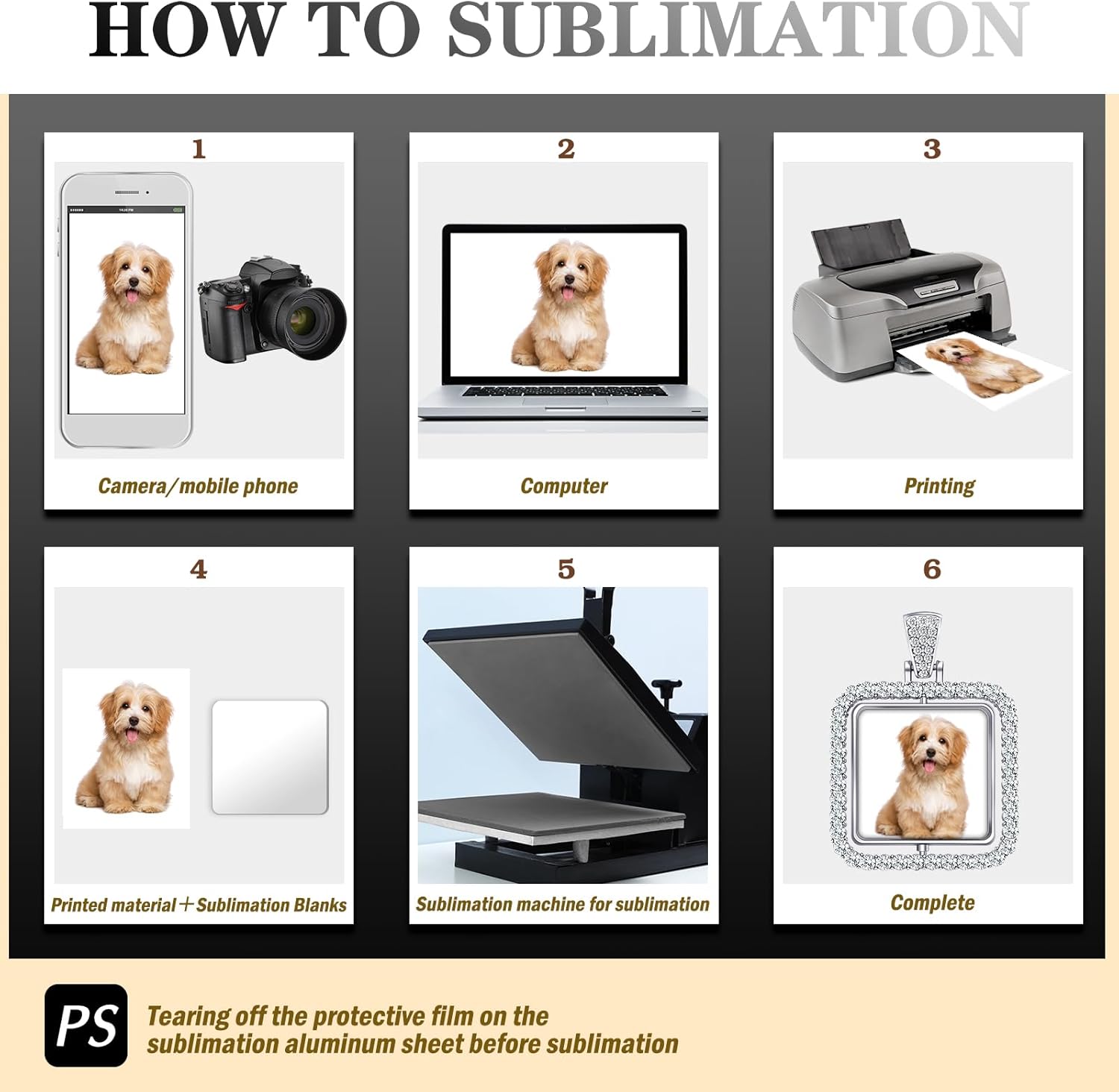 Junkin 24 Pcs Diamond Square Sublimation Rhinestone Trays Pendant Set Including 6 Double Sided Blank Rhinestone Bezel Trays 6 Pcs Thick Chains with 12 Sublimation Discs for Making - Image 4