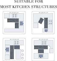Vista 5 de Juego de 2 alfombras de cocina antideslizantes para el piso, gruesas, resistentes a las manchas, vintage, tapetes de pasillo para pasillos, entrada